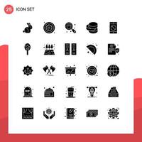 Set of 25 Modern UI Icons Symbols Signs for devices cellphone checkup money cash Editable Vector Design Elements