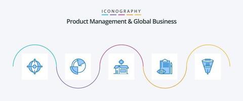 Product Managment And Global Business Blue 5 Icon Pack Including plan. checklist. monitoring. backlog. product vector