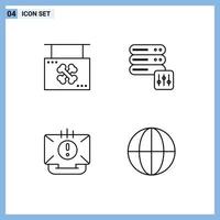 4 Creative Icons Modern Signs and Symbols of board contact shop security help Editable Vector Design Elements