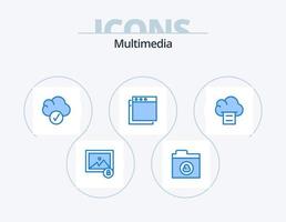 Multimedia Blue Icon Pack 5 Icon Design. . . complete. print. cloud vector