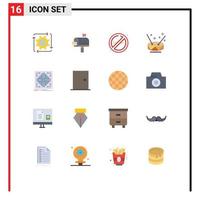 Universal Icon Symbols Group of 16 Modern Flat Colors of data music email instruments no smoke Editable Pack of Creative Vector Design Elements