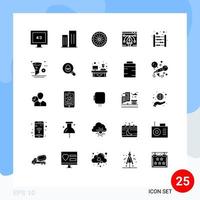 Pack of 25 Modern Solid Glyphs Signs and Symbols for Web Print Media such as calculating pen tool indian illustration artwork Editable Vector Design Elements