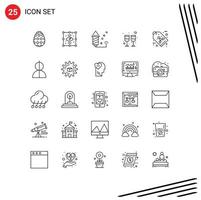 Modern Set of 25 Lines and symbols such as label eco celebration wine drink Editable Vector Design Elements