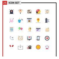 Editable Vector Line Pack of 25 Simple Flat Colors of office search building optimization engine Editable Vector Design Elements