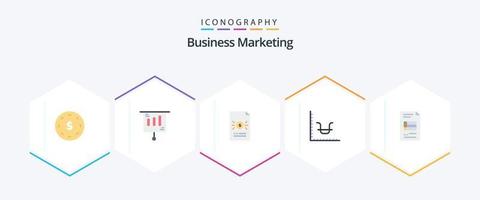 marketing empresarial 25 paquete de iconos planos que incluye gráfico. negocio. venta. Finanzas. economía vector