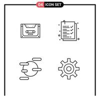 4 Creative Icons Modern Signs and Symbols of analog space compact clipboard gear Editable Vector Design Elements