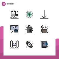 Set of 9 Modern UI Icons Symbols Signs for message email make account arrow Editable Vector Design Elements