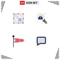 User Interface Pack of 4 Basic Flat Icons of divide parachute point user wind Editable Vector Design Elements