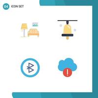 4 Thematic Vector Flat Icons and Editable Symbols of lump signal gallery school cloud Editable Vector Design Elements