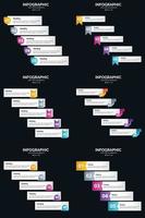 Vector 6 Infographics Pack Presentation slide template 5 Steps cycle diagrams and timelines