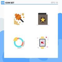 Modern Set of 4 Flat Icons Pictograph of autumn learning jam education circle Editable Vector Design Elements