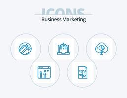 Business Marketing Blue Icon Pack 5 Icon Design. growth. arrow. finance. data vector