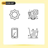 Set of 4 Commercial Filledline Flat Colors pack for baby samsung outlet smart phone ecommerce Editable Vector Design Elements