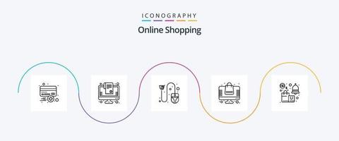 Online Shopping Line 5 Icon Pack Including online. online shopping. shipping. ecommerce vector