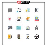 Pack of 16 creative Flat Colors of mobile iot programmer internet invention Editable Pack of Creative Vector Design Elements