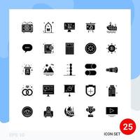 25 iconos creativos signos y símbolos modernos de gráficos circulares de barcos gráficos de ventas lunares elementos de diseño vectorial editables vector