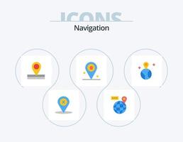 paquete de iconos planos de navegación 5 diseño de iconos. . mapa. mapa. mundo. navegación vector