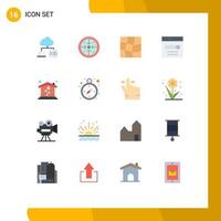 Group of 16 Modern Flat Colors Set for love user distort search engine Editable Pack of Creative Vector Design Elements