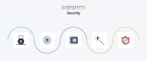 paquete de iconos de 5 planos de seguridad que incluye . seguridad. proteger. cortafuegos secreto vector