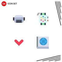 Group of 4 Modern Flat Icons Set for bag down hand watch arrow book Editable Vector Design Elements