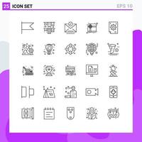 25 iconos creativos signos y símbolos modernos de elementos de diseño de vectores editables de regalo de empresa de correo electrónico colectivo creativo