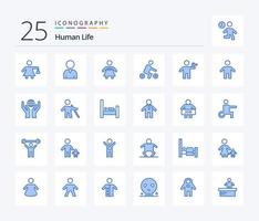 Human 25 Blue Color icon pack including dad. killer. bicycle. gunner. gun vector