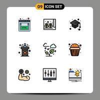 9 Creative Icons Modern Signs and Symbols of green seminar back to school rostrum classroom Editable Vector Design Elements