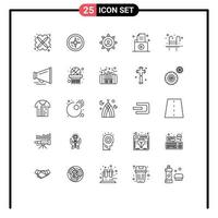 25 iconos creativos signos y símbolos modernos de carpeta de conexión de oficina de escalera documento elementos de diseño vectorial editables vector