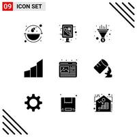 paquete de iconos vectoriales de stock de 9 signos y símbolos de línea para edificios gráficos modernos filtros de edificios apartamentos elementos de diseño vectorial editables vector