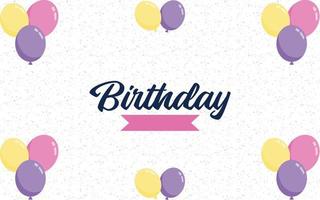 Happy Birthday lettering text banner with balloon Background vector