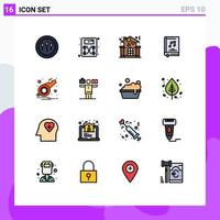 16 Creative Icons Modern Signs and Symbols of notification video home music book Editable Creative Vector Design Elements