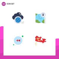 4 Flat Icon concept for Websites Mobile and Apps cloud location world google left Editable Vector Design Elements