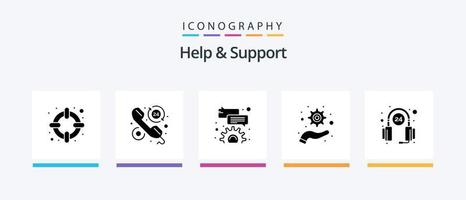 Help And Support Glyph 5 Icon Pack Including service. help. bubble. customer. optimization. Creative Icons Design vector