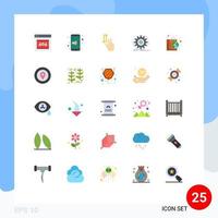 Stock Vector Icon Pack of 25 Line Signs and Symbols for money income finger flow down Editable Vector Design Elements