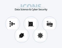 Data Science And Cyber Security Glyph Icon Pack 5 Icon Design. keyboard. scince. learning. scalabel system. scalabel vector