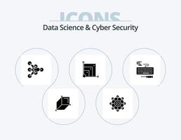 Data Science And Cyber Security Glyph Icon Pack 5 Icon Design. keyboard. scince. learning. scalabel system. scalabel vector