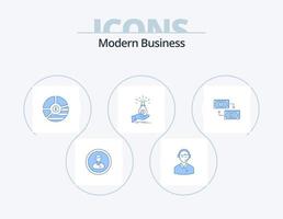 diseño de icono de paquete de 5 iconos de negocios azul moderno. negocio. análisis. negocio. gráfico. consultor en linea vector