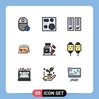 Set of 9 Modern UI Icons Symbols Signs for married calendar plate sport room lockers room Editable Vector Design Elements