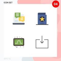 4 Universal Flat Icons Set for Web and Mobile Applications development chemistry web halloween formula Editable Vector Design Elements