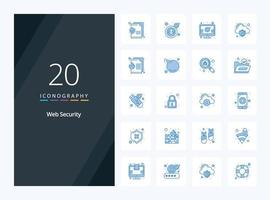 20 Web Security Blue Color icon for presentation vector