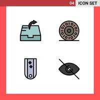 Stock Vector Icon Pack of 4 Line Signs and Symbols for mail rank donut diamonds eye Editable Vector Design Elements