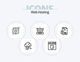 Web Hosting Line Icon Pack 5 Icon Design. rood. server. protection. web. wrench vector