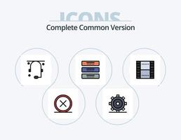 Complete Common Version Line Filled Icon Pack 5 Icon Design. maker. coffee. tools. beverage. letter vector