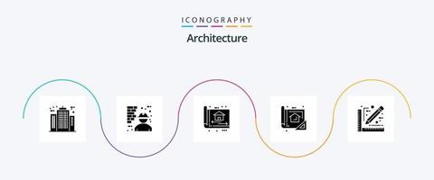 paquete de iconos de arquitectura glifo 5 que incluye diseño. plan. hombre. diseño. construir vector