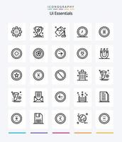 creative ui essentials 25 paquete de iconos de contorno como reloj. alarma. premio. pintura. color vector