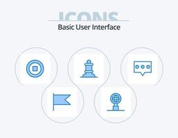 paquete de iconos azul básico 5 diseño de iconos. . . usuario. mensaje. burbuja vector