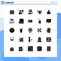 Set of 25 Modern UI Icons Symbols Signs for knowledge towel business living housekeeping Editable Vector Design Elements