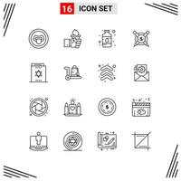 paquete de iconos vectoriales de stock de 16 signos y símbolos de línea para elementos de diseño vectorial editables de pintura paga olímpica digital articales vector