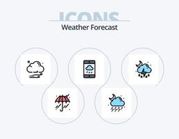 paquete de iconos llenos de línea meteorológica 5 diseño de iconos. . viento. clima. dirección. clima vector