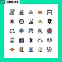 Universal Icon Symbols Group of 25 Modern Filled line Flat Colors of time mounth activity date water Editable Vector Design Elements